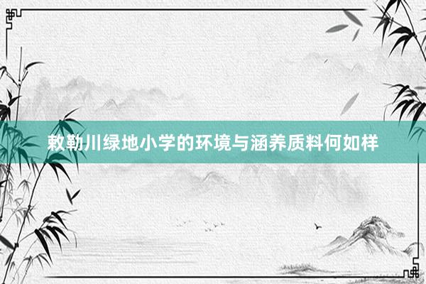 敕勒川绿地小学的环境与涵养质料何如样