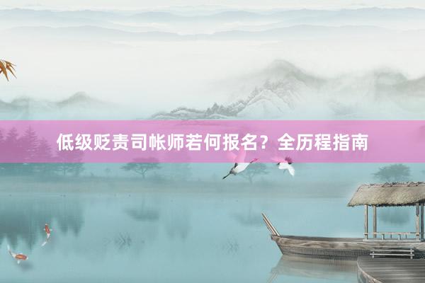 低级贬责司帐师若何报名？全历程指南